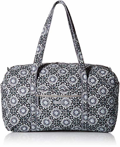 Vera Bradley Iconic Large Travel Duffel, Signature Cotton, Charcoal Medallion, Charcoal Medallion, One Size Save Today Event Sweet Deal Today