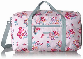 Vera Bradley Lighten Up Large Travel Duffel, Tossed Posies Pink, P Special Steal Event