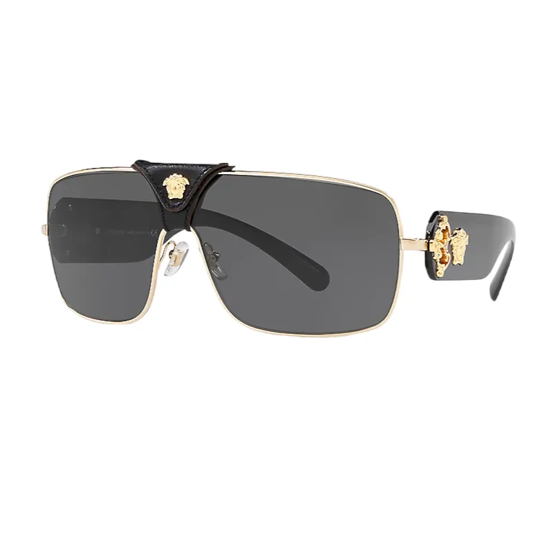 Versace Ve2207Q 100287 Sunglasses -Grey-Black & Gold Best Seller Discount Flash Deal Alert