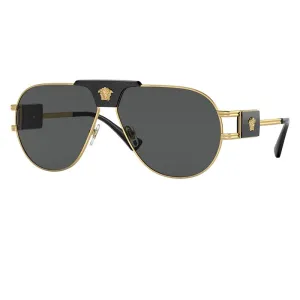 Versace Ve2252 Gold With Dark Grey Medusa'S Pilot Shape Sunglasses Sweet Deal Inside
