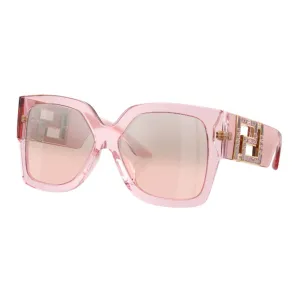 Versace Ve4402 54727E - Transparent Pink Frame, Light Pink Mirror Silver Lens Grab It Before Gone