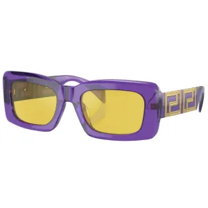 Shop Smart Save Versace Ve4444U 5408V9 Sunglasses - Transparent Violet, Yellow Mirror Lens