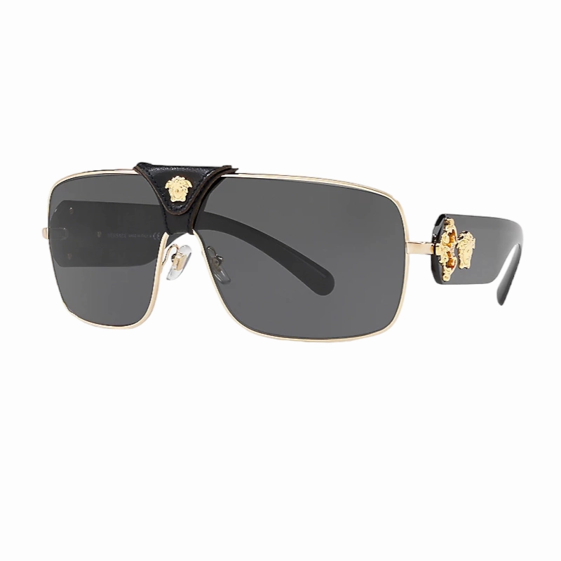 Versace Ve2207Q 100287 Sunglasses -Grey-Black & Gold Perfect Gift Sale Daily Hot Deal