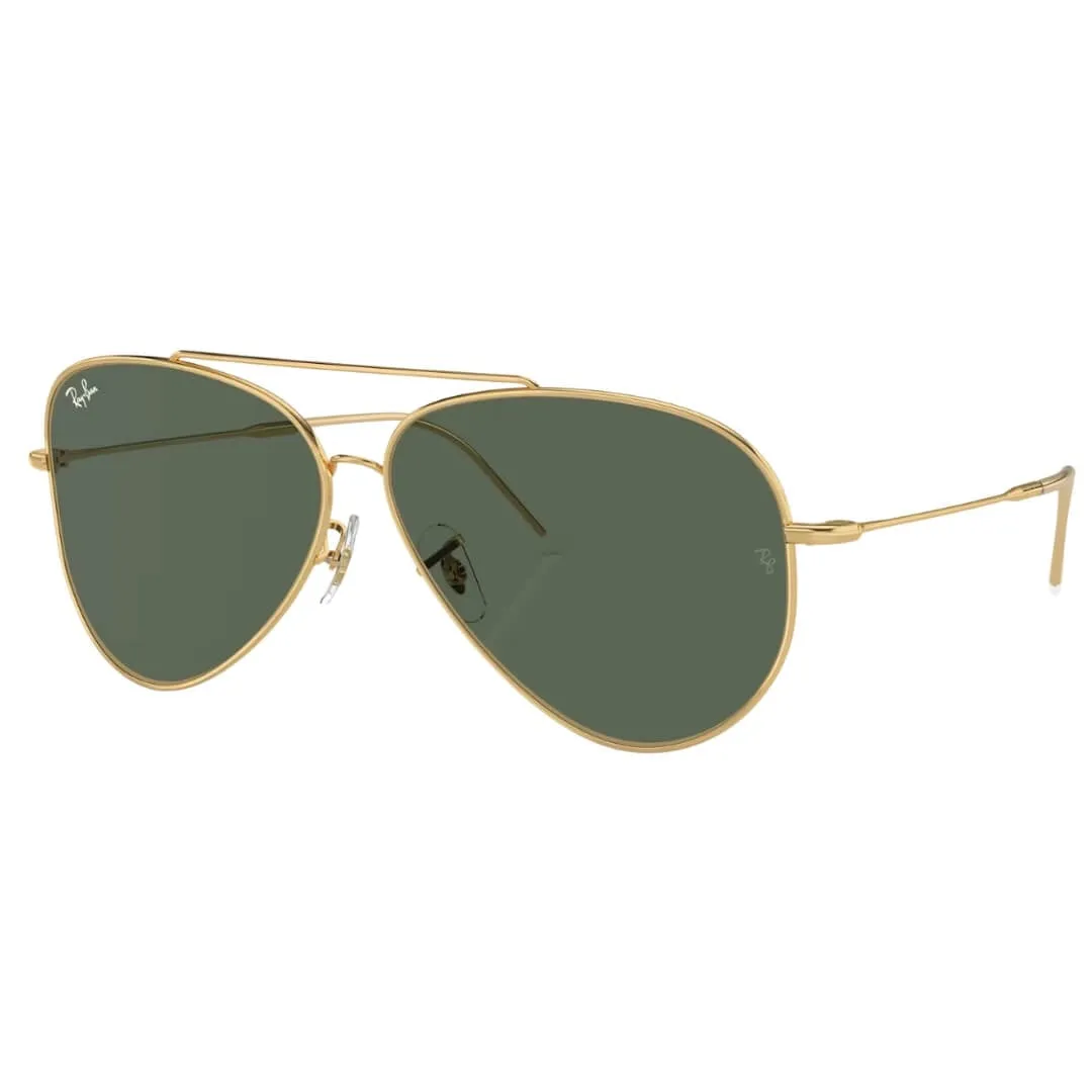 Hot Sale Today Flash Sale Alert Now Ray-Ban Aviator Reverse Rbr0101S 001/Vr Gold Frame, Green Lens