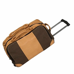 Best Seller Discount Shop Grab Offer Canyon Outback Stilson Canyon 20 Inch Leather And Canvas Rolling Duffel Bag, Brown, One Size