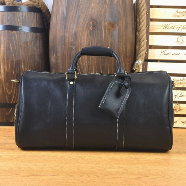 Genuine Leather Men Travel Bag Carry On Luggage Bags Men Leather Travel Duffel Weekend Bag Big Tote Perfect Gift Sale