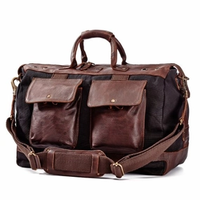 Will Leather Goods Men'S Traveler Duffel Bag - Brown/Black Todays Hot Pick Online Deal Frenzy