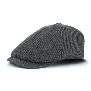 Winter Cotton Peaked Beret Cap For Men - Grey,Black,Navy,Coffee Todays Special Picks