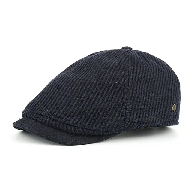 Winter Cotton Peaked Beret Cap For Men - Grey,Black,Navy,Coffee Instant Hot Deal