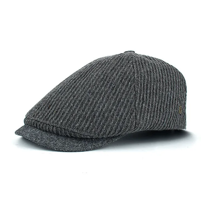 Winter Cotton Peaked Beret Cap For Men - Grey,Black,Navy,Coffee Todays Special Picks
