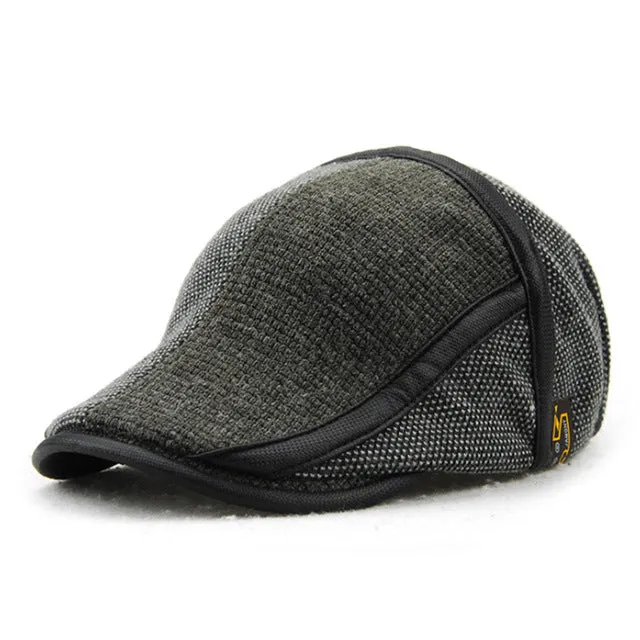 Winter Knitted Beret Hat For Men - Coffee,Black,Wine Red,Dark Gray Hot Deal Alert