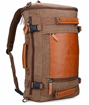 Dont Wait Save Today Hot Pick of the Day Witzman Men Vintage Canvas Rucksack Travel Duffel Backpack Retro Hiking Bag 2063 (22Inch Brown)