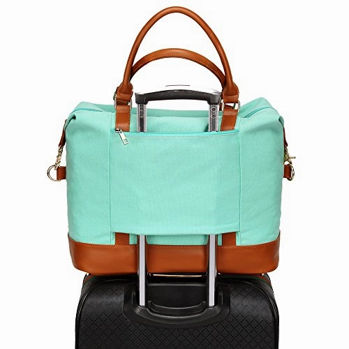 MustShop Sale Instant Deal Today Women Ladies Canvas Travel Weekender Bag Overnight Carry-On Tote Shoulder Bag Duffel In Trolley