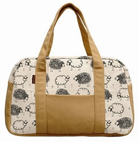 Women'S Black White Sheep Pattern Printed Canvas Duffel Travel Bags Was_19 Online Exclusive Offer