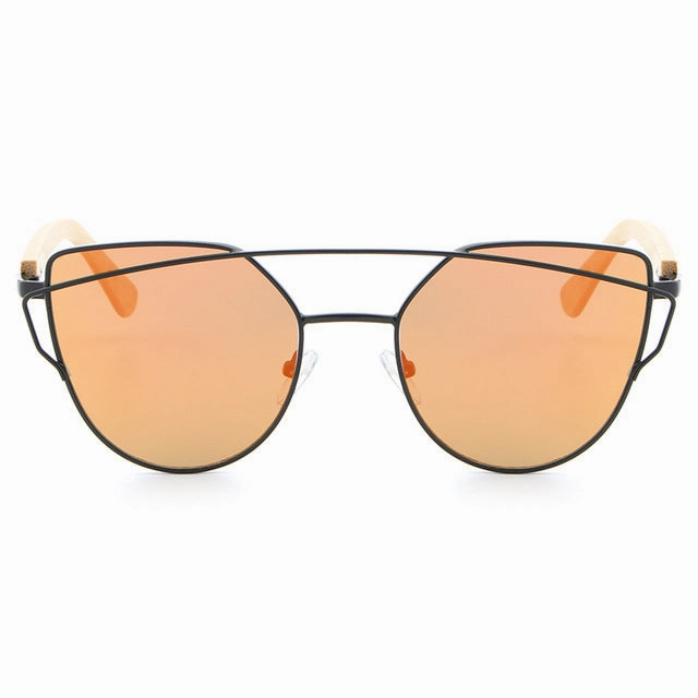 Todays Special Savings Today Only Discount Women'S Fashion Mirror Cat Eye Wooden Sunglasses - Black Red,Black Blue,Golden Tea,Black Gray,Golden Pink,Black Green,Silver