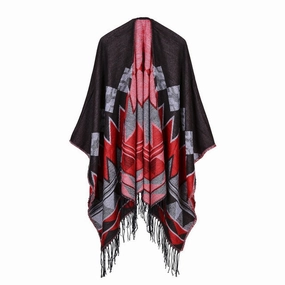 Limited Time Sale Hot Offer Frenzy Women'S Fashion Retro Poncho Scarf -  6 Colors