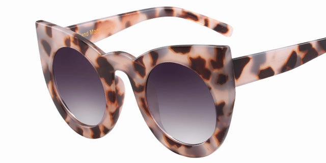 Sweet Deal Today Women'S Fashion Women Round Cat Eye Sunglasses - Leopard,White Black,Matte Black,Pink Leopard,White,Black