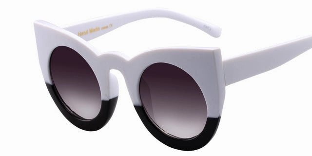 Shop Hot Picks Mega Discount Event Women'S Fashion Women Round Cat Eye Sunglasses - Leopard,White Black,Matte Black,Pink Leopard,White,Black