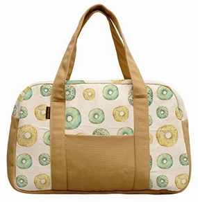 Hot Price Drop Best Seller Deal Women'S Lemon And Banana Frosted Donuts Printed Canvas Duffel Travel Bags Was_19