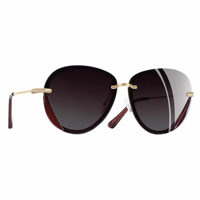 Women'S Retro Fashion Summer Polarized Rimless Sunglasses -Gray,Pink,Brown,Purple Shop Today Save