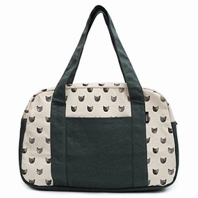 Mega Hot Offer Women'S Watercolor Black Cats Printed Canvas Duffel Travel Bags Was_19