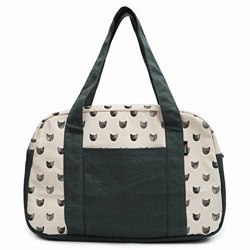 Mega Hot Offer Women'S Watercolor Black Cats Printed Canvas Duffel Travel Bags Was_19