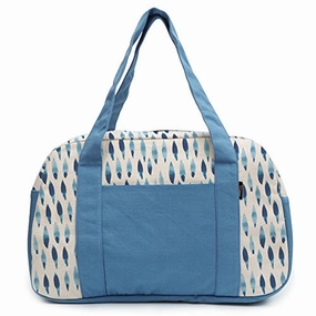 Best Deal Today Women'S Watercolor Blue Rhombus-4 Printed Canvas Duffel Travel Bags Was_19