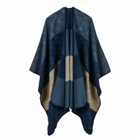 Women'S Wide Stripes Fashion Poncho Scarf - 6 Colors Limited Time Discount Sweet Deal Today