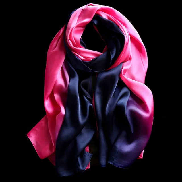 Best Price Online Women'S Fashion Luxury Gradient Colors Silk Scarves - 13 Colors