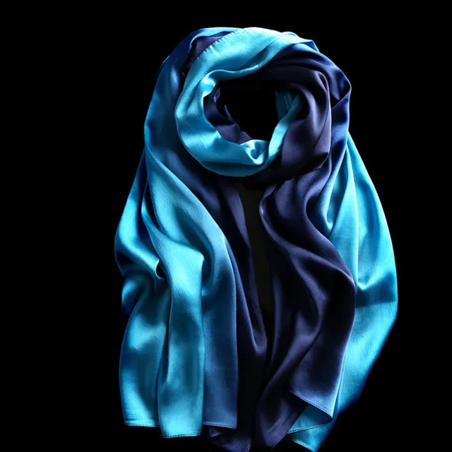 Women'S Fashion Luxury Gradient Colors Silk Scarves - 13 Colors Special Deals Online Dont Miss Out