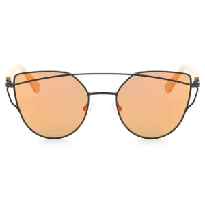 Todays Special Savings Today Only Discount Women'S Fashion Mirror Cat Eye Wooden Sunglasses - Black Red,Black Blue,Golden Tea,Black Gray,Golden Pink,Black Green,Silver
