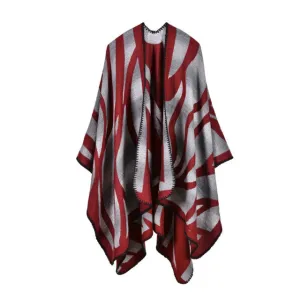 Women'S Fashion Winter Striped Poncho Scarf - 5 Colors Clearance Alert Now