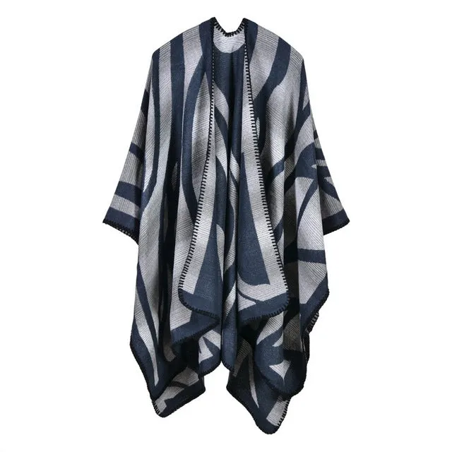 Women'S Fashion Winter Striped Poncho Scarf - 5 Colors Hot Pick Online