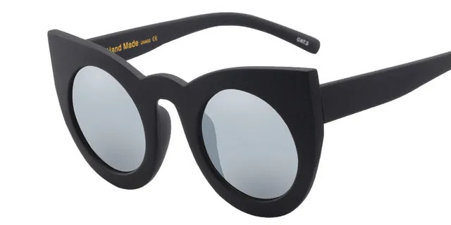 Flash Deal Alert Flash Discount Today Women'S Fashion Women Round Cat Eye Sunglasses - Leopard,White Black,Matte Black,Pink Leopard,White,Black