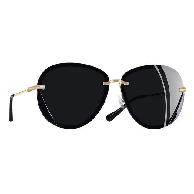 Women'S Retro Fashion Summer Polarized Rimless Sunglasses -Gray,Pink,Brown,Purple Perfect Gift Sale