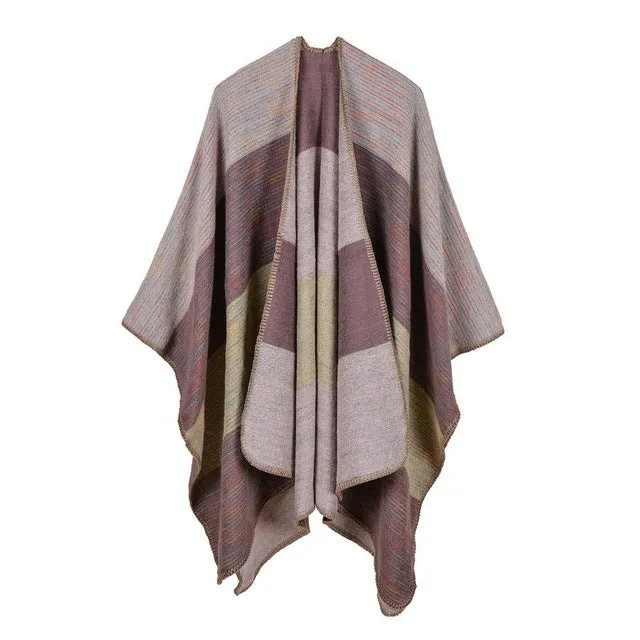 Women'S Wide Stripes Fashion Poncho Scarf - 6 Colors Flash Sale Alert Now MustHave Gift Ideas