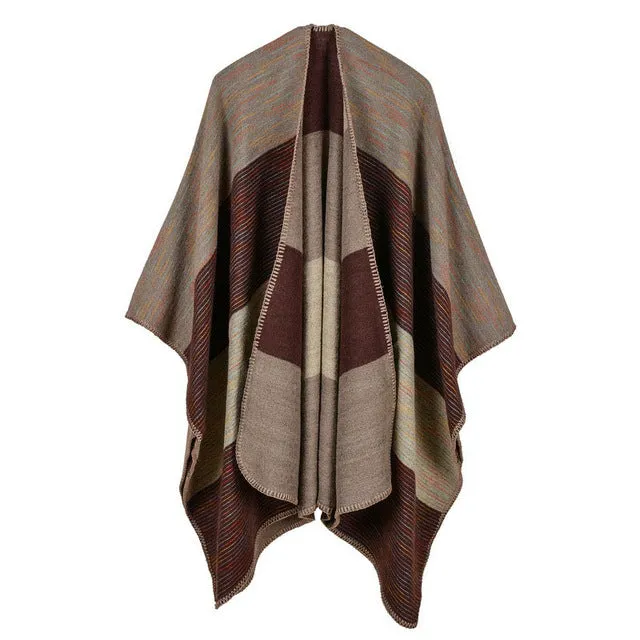 Women'S Wide Stripes Fashion Poncho Scarf - 6 Colors Hot Picks Today