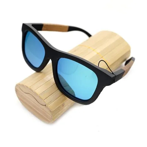 Hot Deal Alert Daily Hot Deal Wooden Square Style Sunglasses   Wood Gift Box - Green,Silver,Yellow,Blue