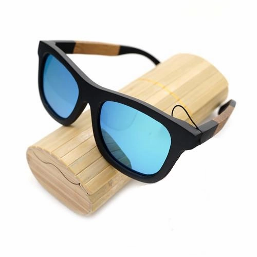 Hot Deal Alert Daily Hot Deal Wooden Square Style Sunglasses   Wood Gift Box - Green,Silver,Yellow,Blue
