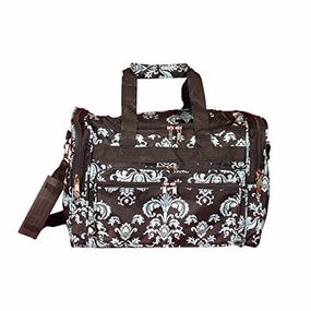 GiftWorthy Sale World Traveler 16" Duffle Duffel Bag, Black Blue Damask, One Size