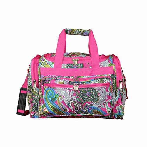 Grab It Now World Traveler 16" Duffle Duffel Bag, Pink Multi Paisley, One Size