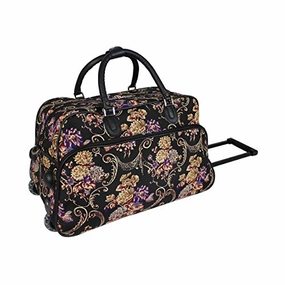 Limited Offer Alert Online Deal Frenzy World Traveler 21-Inch Carry-On Rolling Duffel Bag, Classic Floral, One Size