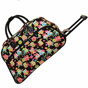 Sale Ending Soon World Traveler 21-Inch Carry-On Rolling Duffel Bag, Multi Owl