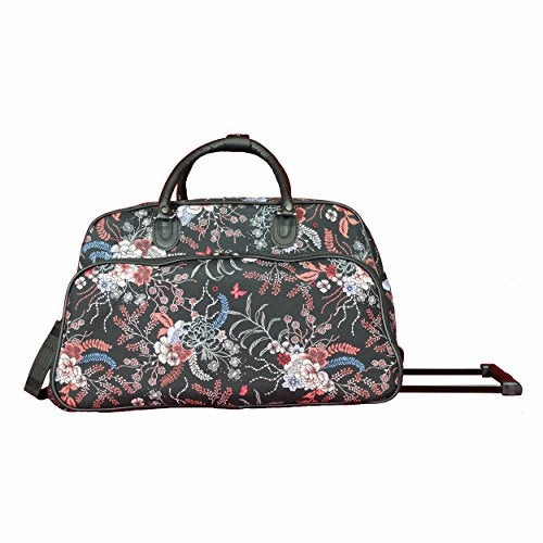 Weekend Specials Dont Miss Big Savings World Traveler 21-Inch Rolling Duffel Bag, Flower Bloom, One Size