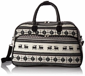 MustHave Gift Ideas World Traveler Value Series Winter 21-Inch Carry Deer Duffel Bag, Black Trim Deer, One Size