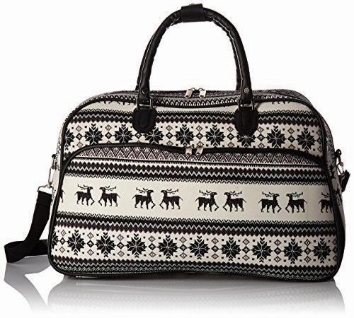 MustHave Gift Ideas World Traveler Value Series Winter 21-Inch Carry Deer Duffel Bag, Black Trim Deer, One Size