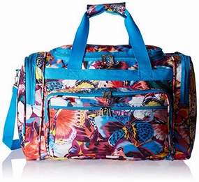 World Traveler Women'S Value Series 19-Inch Blue Butterfly Duffel Bag, Blue Trim Butterfly, One Grab Todays Deal