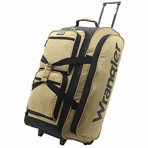 Wrangler Wesley Rolling Duffel Bag, Tannin, Large 30-Inch Mega Sale Now Dont Miss This Steal