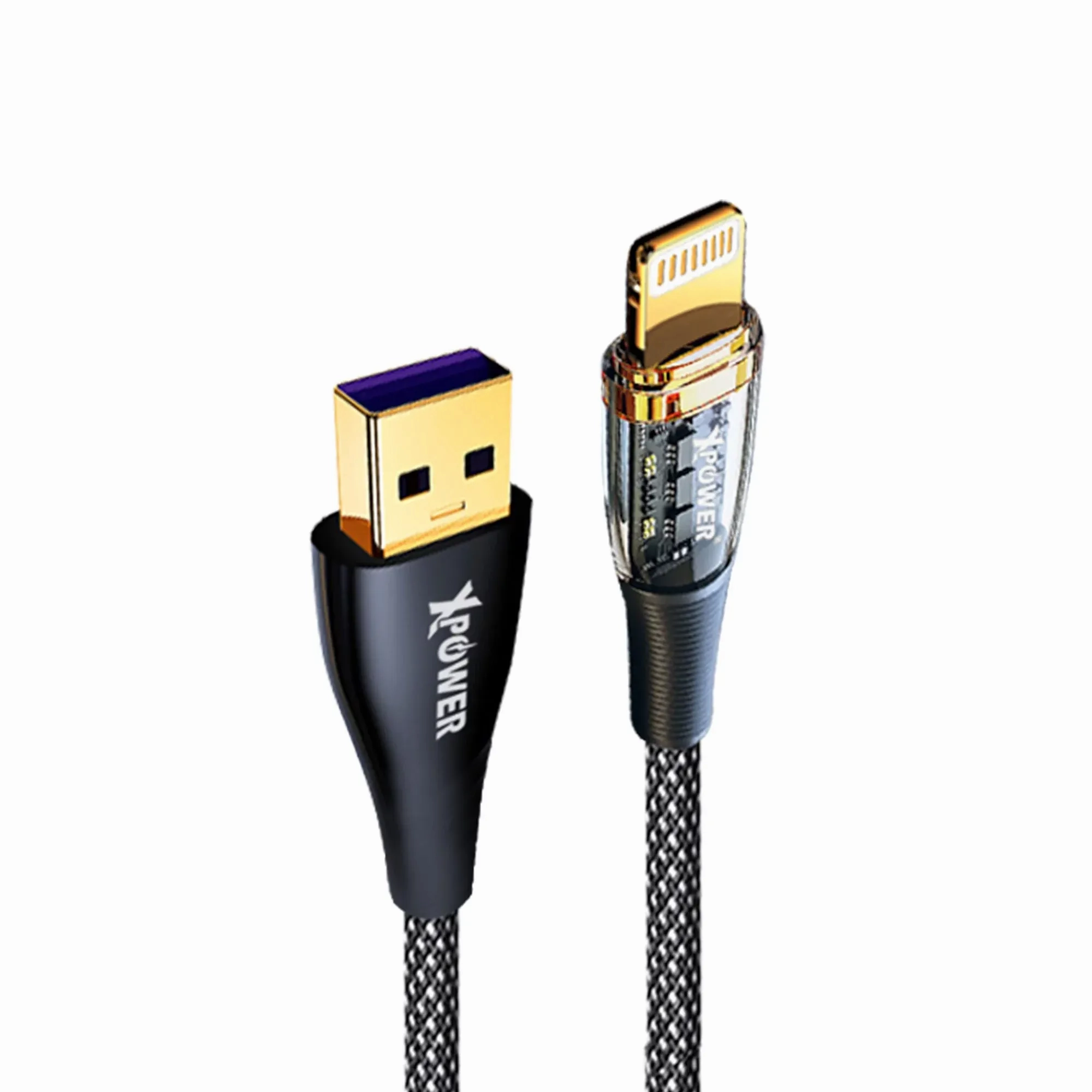 Xpower Transparent Usb-A To Lightning 1.2M Cable Tpal - Black Trending Hot Deal Shop Hot Deals