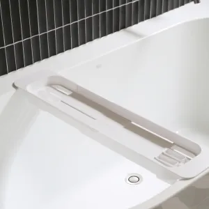 YAMAZAKI Tower Extendable Bath Tray, White